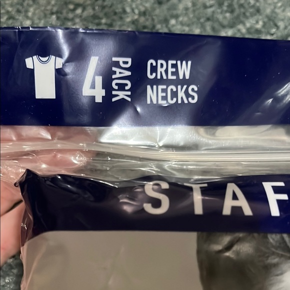 Stafford Men's White Crew Neck T-Shirts - Picture 3 of 4